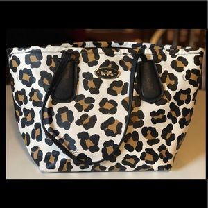 Coach Leopard Print Leather Handbag